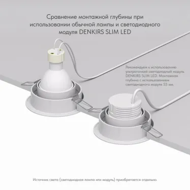 Светильник встраиваемый IP20 50 Вт GU10 бел. алюм. DENKIRS DK2026-WH
