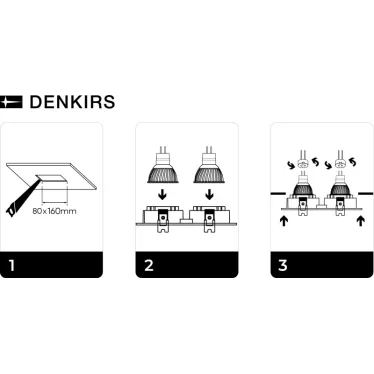 Светильник встраиваемый IP20 10 Вт GU5.3 LED бел. пластик DENKIRS DK3022-WH
