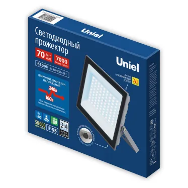 Прожектор светодиодный 70 Вт Дневной свет 6500K Корпус серый TM Uniel ULF-F23-70W/6500K IP65 160-240V GREY