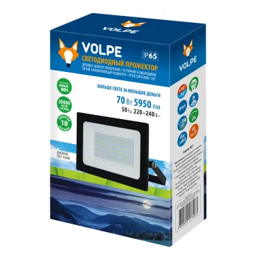 Прожектор светодиодный 71 Вт Дневной свет 6500К Корпус черный TM Volpe ULF-Q517 70W/6500K IP65 220-240V BLACK