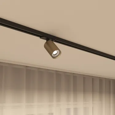 Светильник трековый IP20 15 Вт GU5.3 матов. зол. с черн. алюм. DENKIRS DK6201-BG
