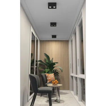 Светильник накладной IP20 10 Вт GU5.3 LED черн./хром пластик DENKIRS DK3085-BK+CH