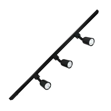 Светильник-прожектор ULB-Q292 8W/4200К/K BLACK SET31 светодиодный трековый, в составе набора из 3 штук на шинопроводе 1 м с коннектором. 1800 Лм. Белый свет (4200К). Корпус черный. ТМ Volpe.