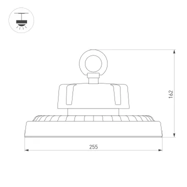 Светильник светодиодный SP-ERCON-R255-100W White5000 (BK, 90 deg, 230V) (ARL, IP65 Металл, 5 лет)