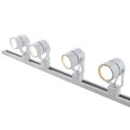 UBL-Q321 GU10/K WHITE SET41 Светильник-прожектор трековый, в составе набора из 4шт, на шинопроводе 1м, с коннектором. Под лампу GU10. Корпус белый. ТМ Volpe
