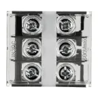 Блок зажимов клеммный БЗД 3х-полюсный 10 мм2 50A на DIN-рейку