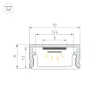 Набор для светодиодной подсветки ARL-KIT-SLIM-FC 24V Warm3000 (14 W/m, IP20, 2m) Алюминий+пластик
