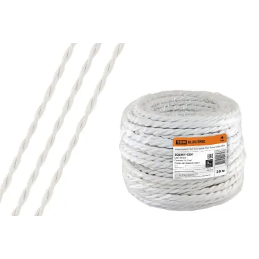Ретро провод "Эко" 2х1,5 витой ГОСТ белый (20м) | SQ2801-0201 | TDM
