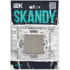 SKANDY Выключатель 2-клавишный проходной с индикацией 10А SK-V10Sh шампань IEK