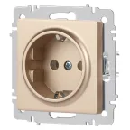 Розетка Intro Accent 6-202-04 2P+E Schuko, 16А-250В, IP20, СУ, шампань