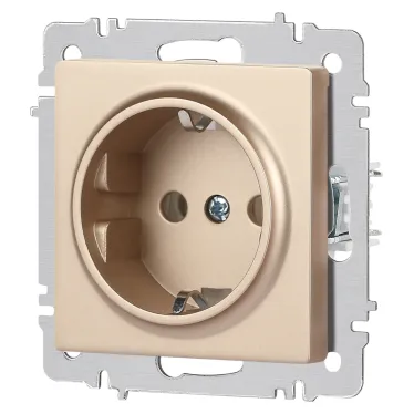 Розетка Intro Accent 6-202-04 2P+E Schuko, 16А-250В, IP20, СУ, шампань
