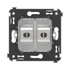 Avanti Компьютерная розетка RJ-45 без шторки в стену, кат.5е двойная,экранированная Белое облако