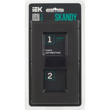 SKANDY Рамка 2-местная SK-F22G стекло графит IEK