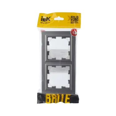 BRITE Рамка 2 поста IP44 РУ-2-БрС-44 сталь