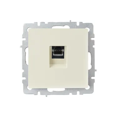 BRITE Розетка компьютерная RJ45 кат.6 РК11-БрКр бежевый IEK