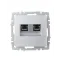 BRITE Розетка компьютерная двойная RJ45 кат.6 РК11-2-БрА алюминий IEK
