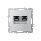 BRITE Розетка компьютерная двойная RJ45 кат.6 РК11-2-БрА алюминий IEK