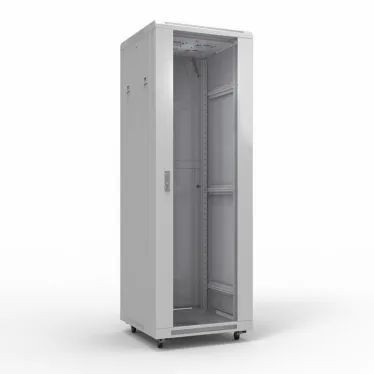 Шкаф напольный 19 Standart 42U 0.6х1м стекло-металл RAL 7035 из 3 частей,