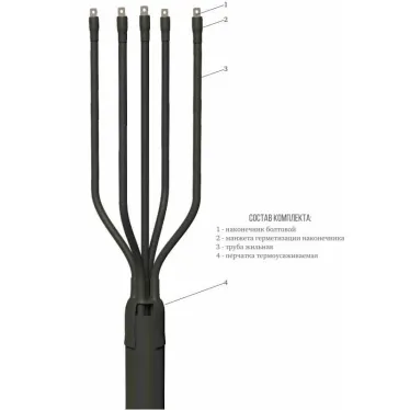 Муфта 4 ПКВ(Н)Тп-1 (16-25) с наконечниками (пластик без брони) | zeta20623 | ЗЭТАРУС