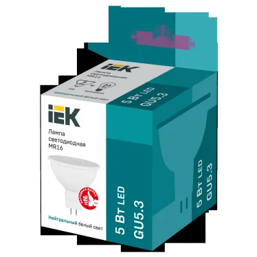 Лампа светодиодная MR16 софит 5Вт 230В 4000К GU5.3 IEK