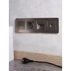 BRITE Розетка USB A+A 5В 3,1А РЮ10-1-БрШ шампань