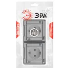 Розетка Эксперт 11-2524-01 2х2P+E гориз. IP55, шторки, 16A-250В, СУ, белый