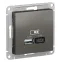 РОЗЕТКА USB ATLASDESIGN A+С, 5В/2,4 А, 2х5В/1,2 А, механизм, СТАЛЬ