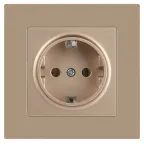 Розетка Intro Accent 6-202-04 2P+E Schuko, 16А-250В, IP20, СУ, шампань