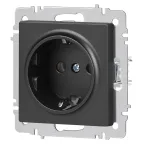 Розетка Intro Accent 6-202-07 2P+E Schuko, 16А-250В, IP20, СУ, графит
