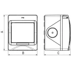 Avanti Коробка для настенного монтажа IP55 серая 2 модуля
