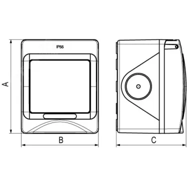 Avanti Коробка для настенного монтажа IP55 серая 2 модуля