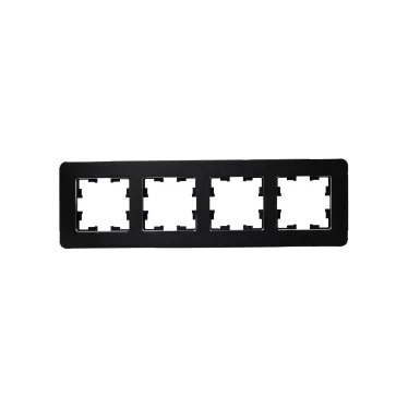 BRITE Рамка 4 поста РУ-4-1-Бр металл черный RE IEK