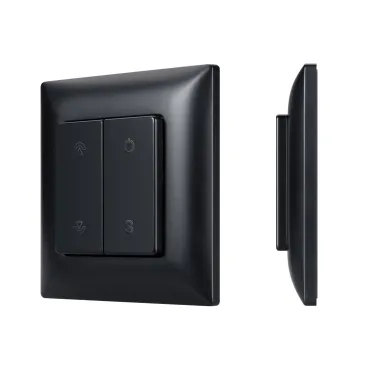 Панель кнопочная SMART-RF-801-22-1G-DIM-SUF Black 3V, 2.4G, IP20, Пластик, 5 лет