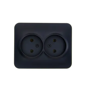ASTI Розетка двойная без заземления 16А, чёрный бархат Lezard 7081-4200-128B