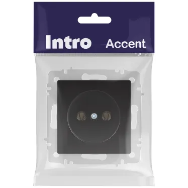 Розетка Intro Accent 6-201-05 2P, 16А-250В, IP20, СУ, антрацит