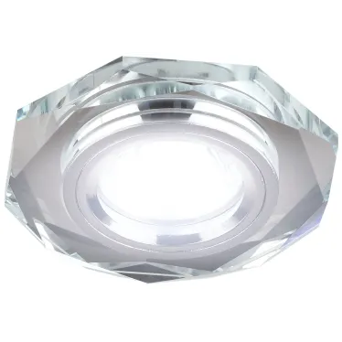 Светильник декор стекло многогранник MR16,12V/220V, 50W, GU5,3 зеркальный/хром (50/210 DK5 СH/SL