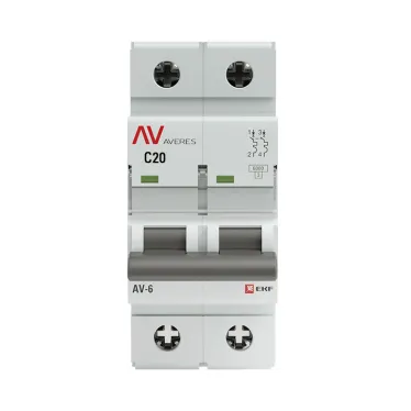 Выключатель автоматический AV-6 2P 20A (C) 6kA AVERES