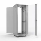 Шкаф напольный 19 Standart 32U 0.6х0.6м стекло-металл RAL7035 из 2частей,