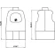 Розетка кабельная бытовая с центральным вводом кабеля. Черная. IP20 16А 2P+E 230В