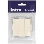 Выключатель Intro Accent 6-106-02 тройной, 10А-250В, IP20, СУ, AL/CU, сл.кость