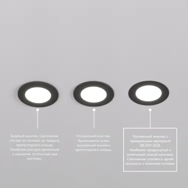 Светильник встраиваемый влагозащищенный IP65 до 10 Вт LED GU5.3 черн. DENKIRS DK3101-BK