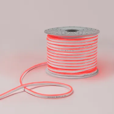 Гибкий неон 8х16мм односторонний 120 LED/м КРАСНЫЙ 230В бухта 100м (с комплектом подключения)