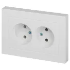 Розетка Intro Accent 6-204-01 2х2P, 16А-250В, IP20, СУ, AL/CU, белый