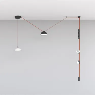 Светильник для трека-ремня Belty Flow со светодиодом D300хH71 мм 48В DC 12 Вт RA90 120град. 3000 К IP20 бел. с черн. алюм. DENKIRS DK5565-WH+BK