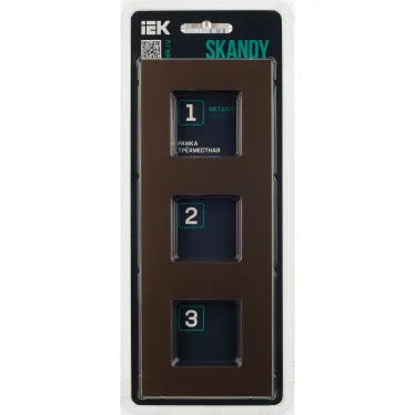 SKANDY Рамка 3-местная SK-F33Br металл шоколад IEK
