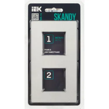 SKANDY Рамка 2-местная SK-F32S металл серебряный IEK