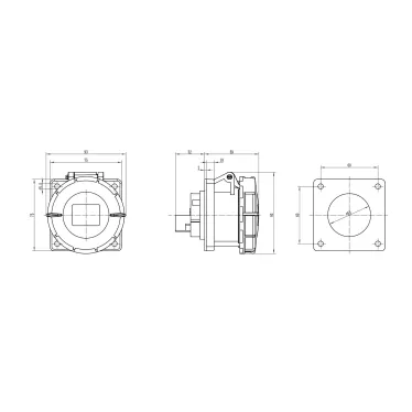 Розетка скрытая IP67 16A 3P+E+N 400V