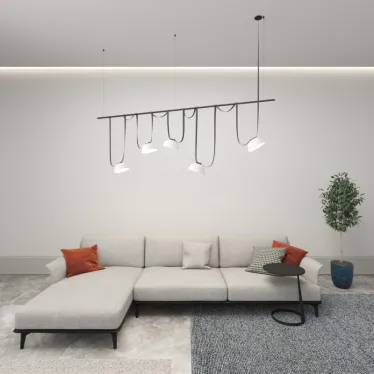 Светильник для трека-ремня Belty Flow со светодиодом D220хH117 мм 48В DC 24 Вт RA90 120град. 3000 К IP20 бел. с черн. алюм. DENKIRS DK5561-WH+BK