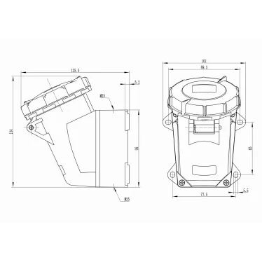 Розетка наружная IP67 16A 3P+E 400В