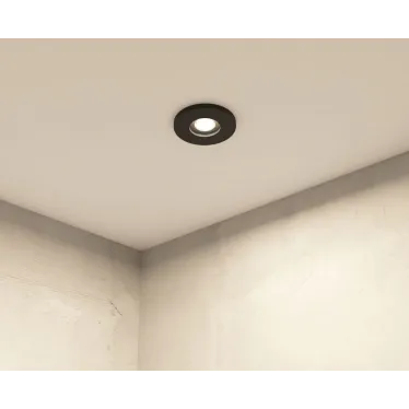 Светильник встраиваемый влагозащ. IP44 до 15 Вт GU10 LED черн. алюм. DENKIRS DK2036-BK